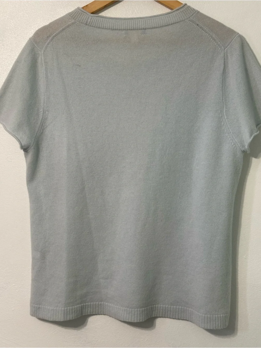 J. Crew 100% Cashmere Light Blue Sweater XL